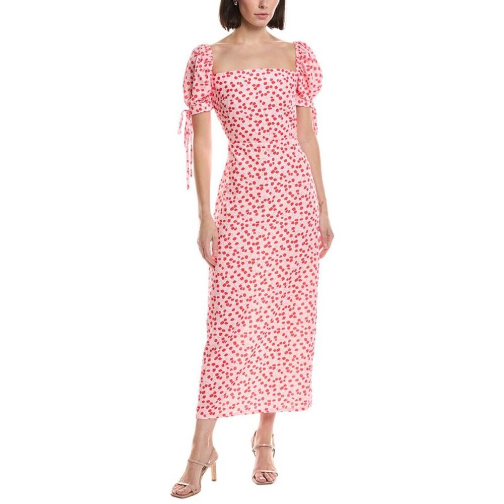 Hl Affair Womens  Short Sleeve Midi Dress, Red